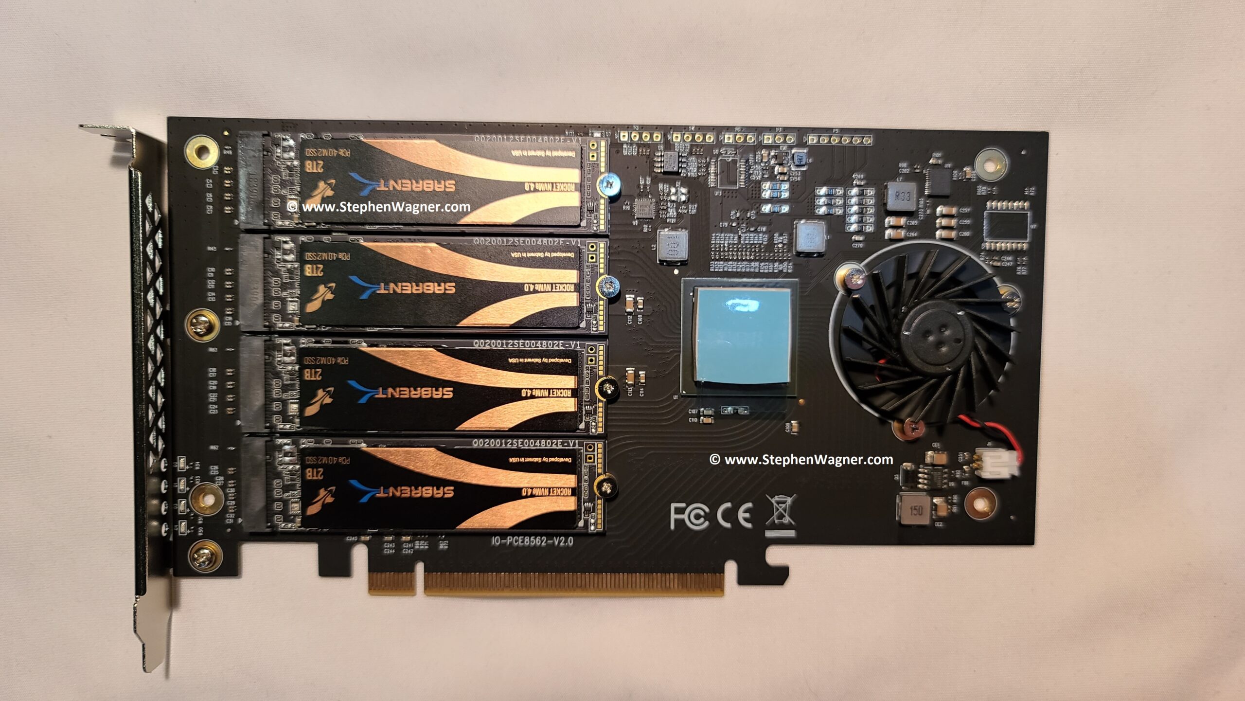 IOCREST IOPEX40152 PCIe x16 to Quad M.2 NVMe PEX Switch PCIe Card